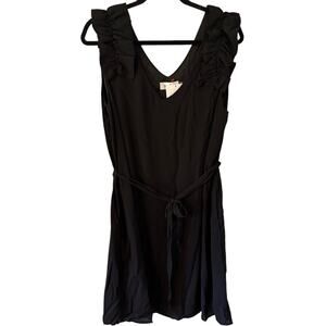 Perfectly Pricilla  Black Dress Tie Waist‎ Sleeveless Lined Knee Length Size 1X